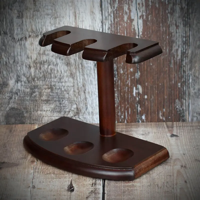 Walnut 3 Pipe Rack 1