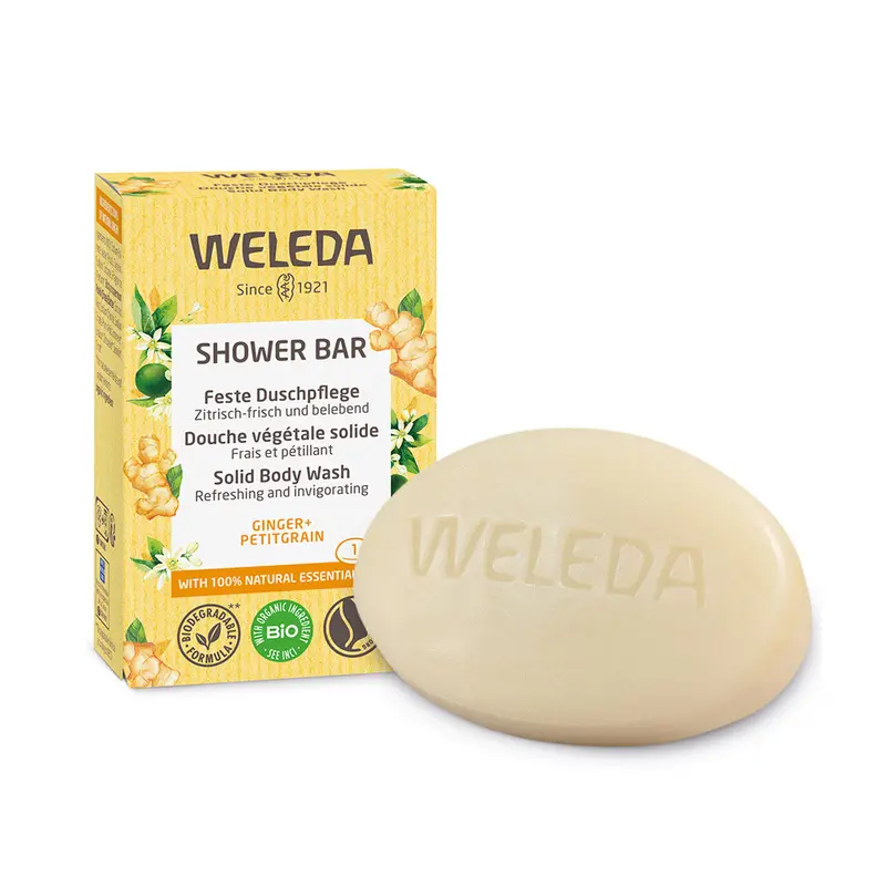 Weleda Ginger & Petitgrain Solid Shower Bar 75G 1