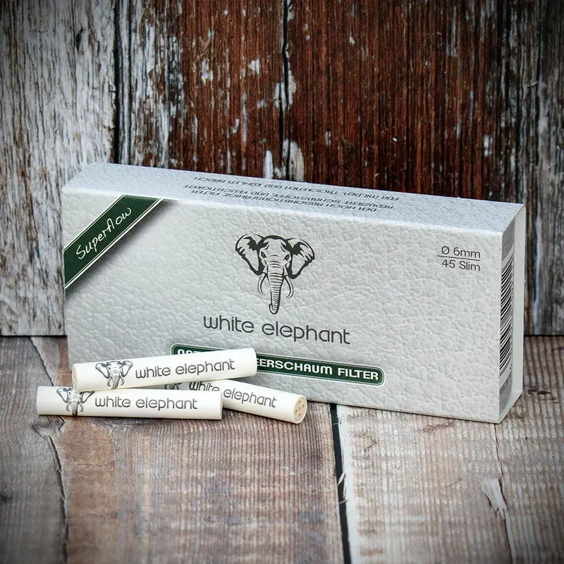 White Elephant 6Mm Natural Meerschaum Filters - 45 Pack 1