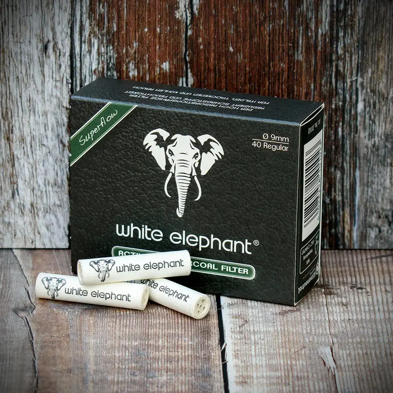 White Elephant 9Mm Activated Charcoal Filters - 40 Pack 1