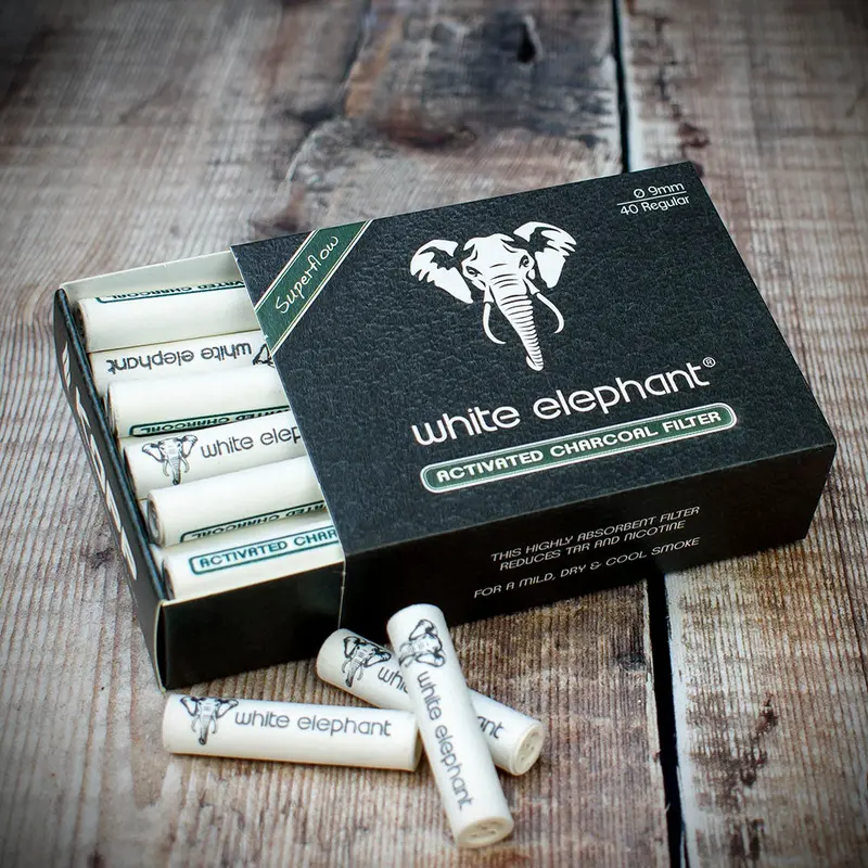 White Elephant 9Mm Activated Charcoal Filters - 40 Pack 2