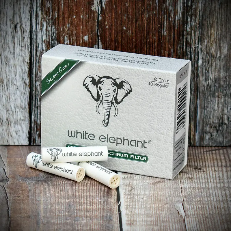 White Elephant 9Mm Natural Meerschaum Filters - 40 Pack 1