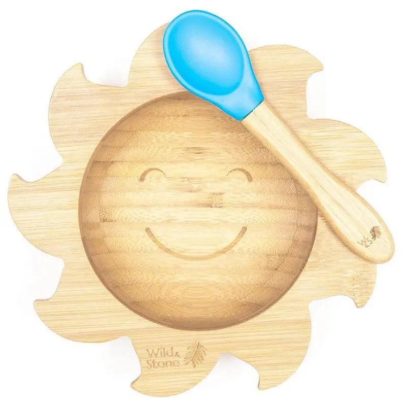 Wild & Stone Bamboo Bowl And Spoon Sunshine - Blue 1