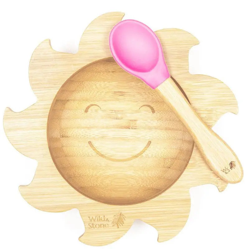 Wild & Stone Bamboo Bowl And Spoon Sunshine - Pink 1