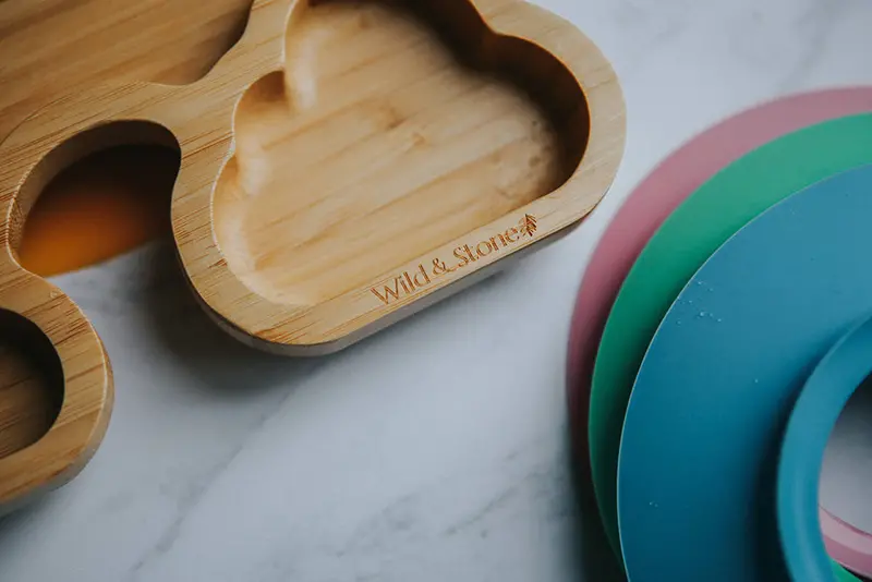 Wild & Stone Bamboo Rainbow Plate - Green 2