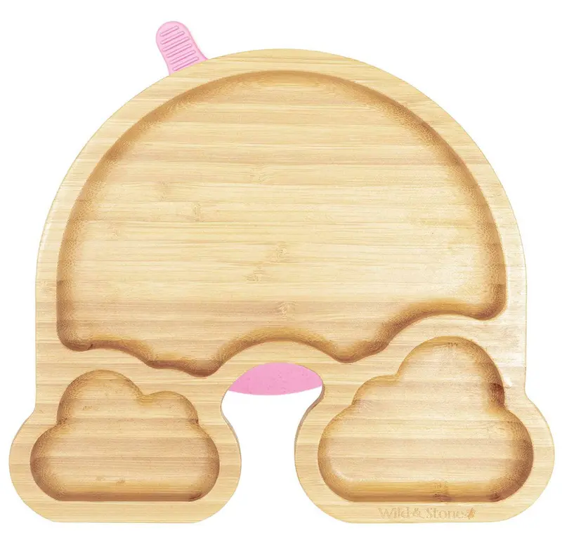 Wild & Stone Bamboo Rainbow Plate - Pink 1