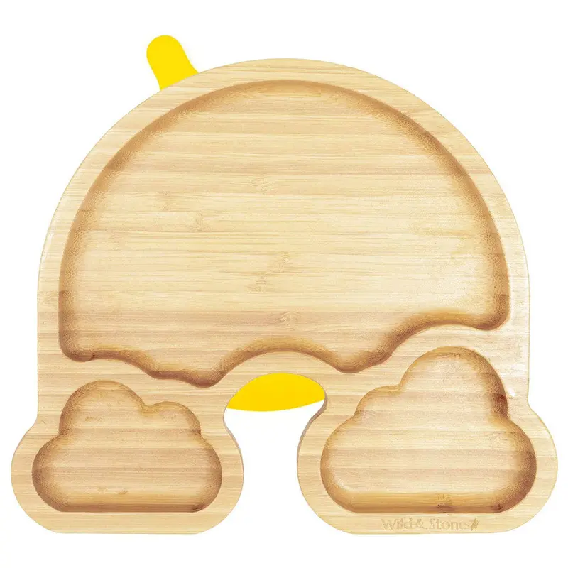 Wild & Stone Bamboo Rainbow Plate - Yellow 1