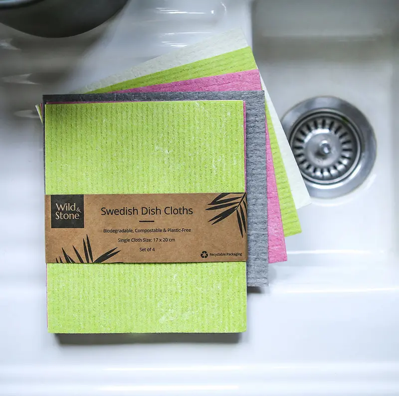 Wild & Stone Compostable Swedish Dish Cloth - Pack Of 4 1