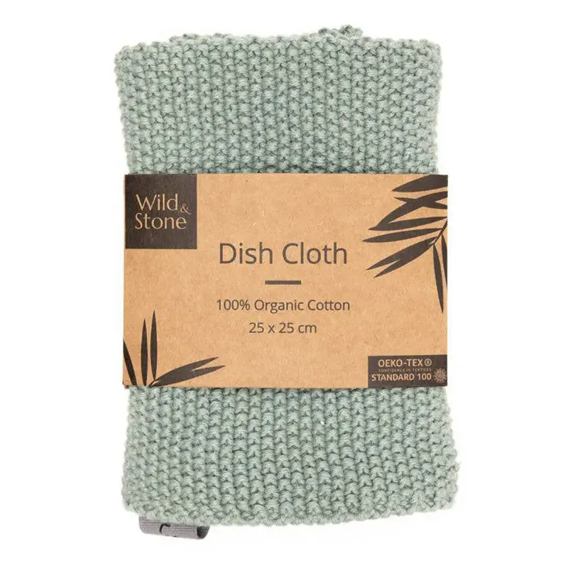 Wild & Stone Organic Cotton Dish Cloth - Moss Green 1