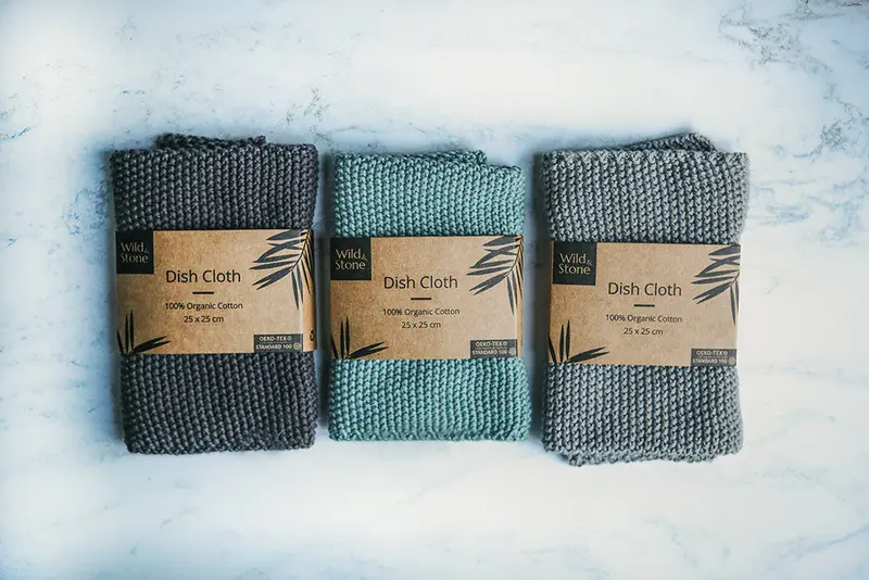 Wild & Stone Organic Cotton Dish Cloth - Rose 2