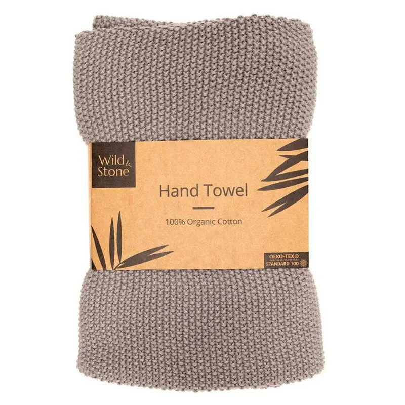 Wild & Stone Organic Cotton Hand Towels - Dove Grey 1
