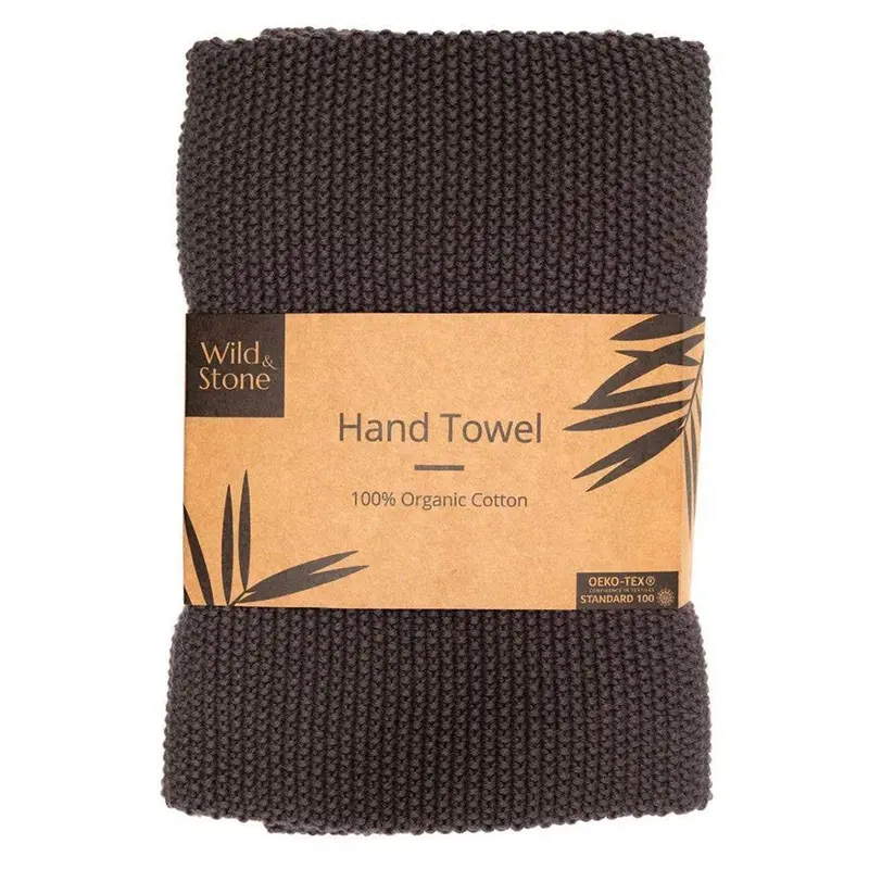 Wild & Stone Organic Cotton Hand Towels - Slate Grey 1