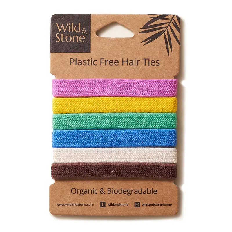 Wild & Stone Plastic Free Hair Ties - Multicolour 6 Pack 1