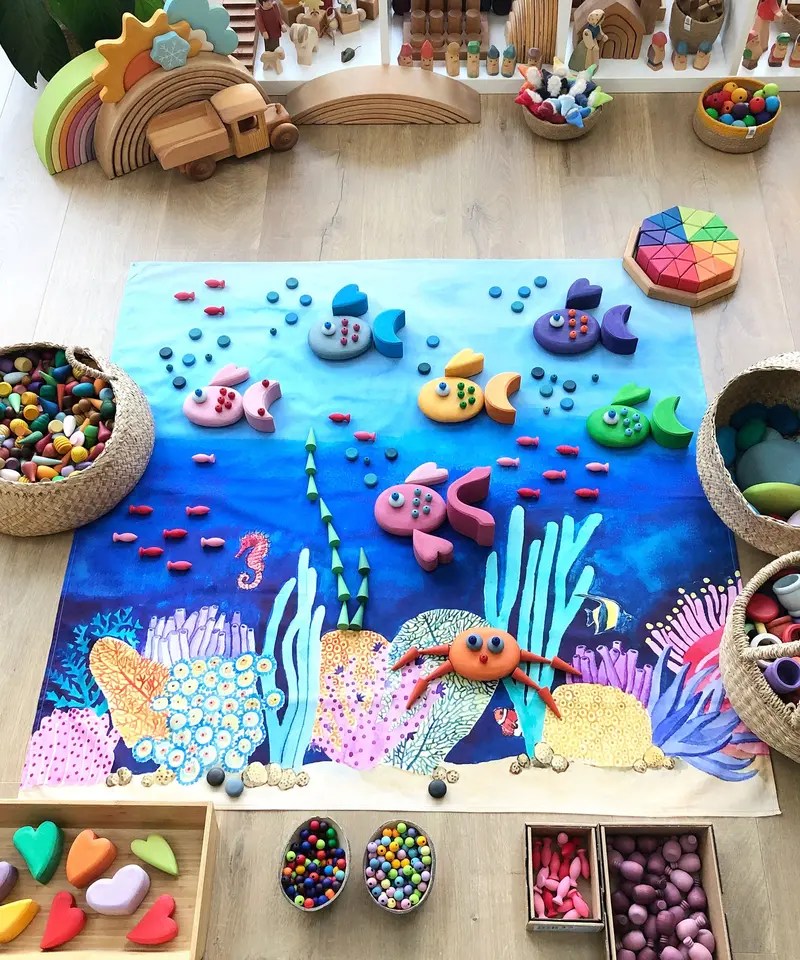 Wonderie Play Cloth - Amongst Corals 2