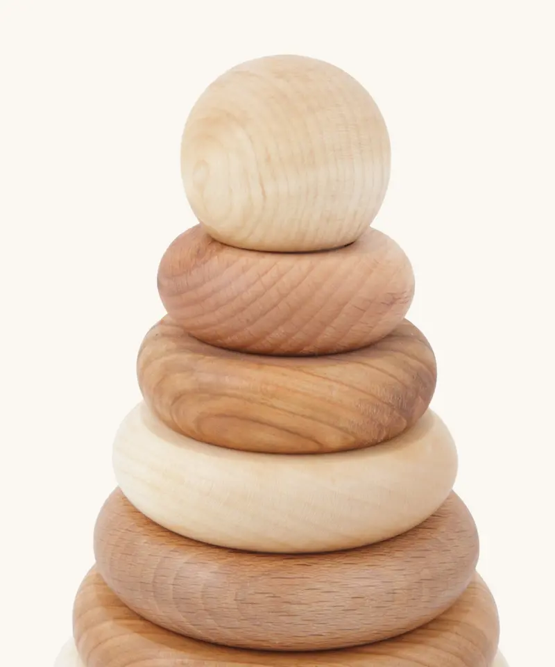 Wooden Story Montessori Stacking Rings - Natural 2