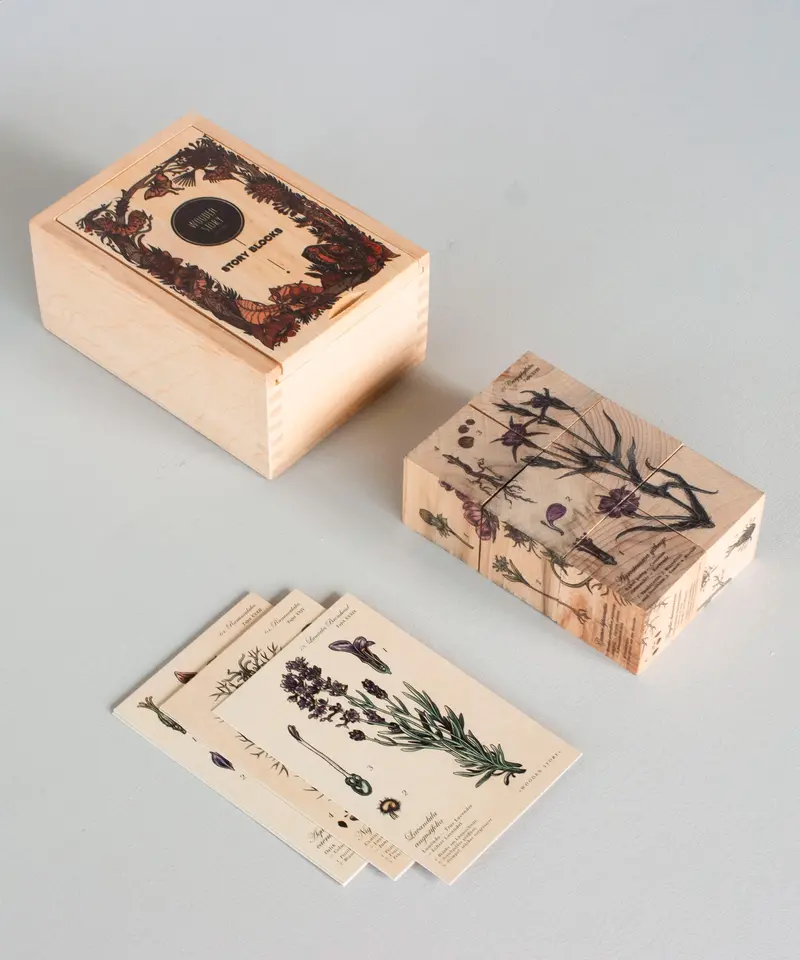 Wooden Story Puzzle Blocks - Plants 1