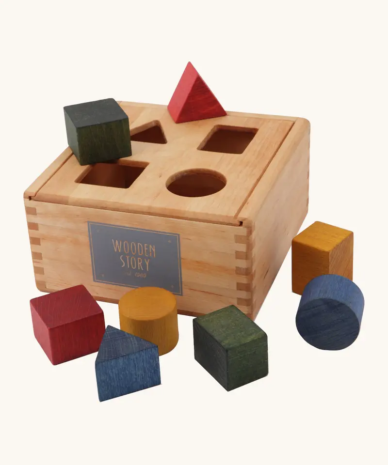 Wooden Story Rainbow Shape Sorter Box 1