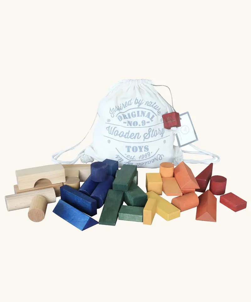 Wooden Story Rainbow Xl Blocks - 30 Sack 1