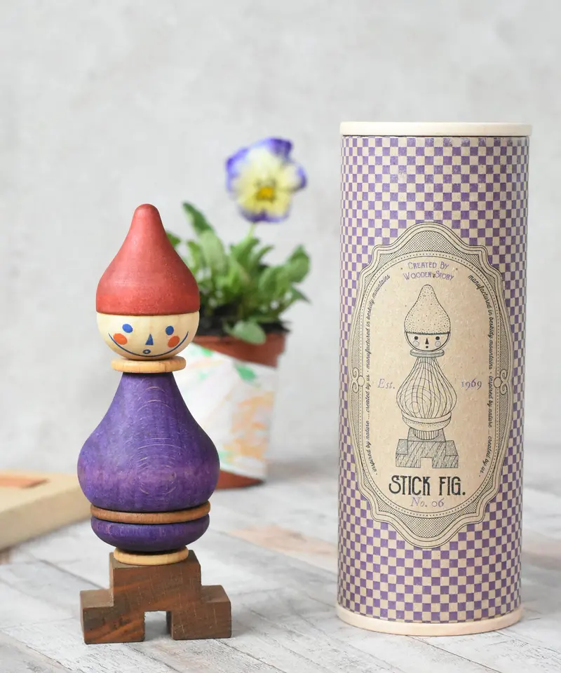 Wooden Story Stacking Toy Stick Figure - No6 2