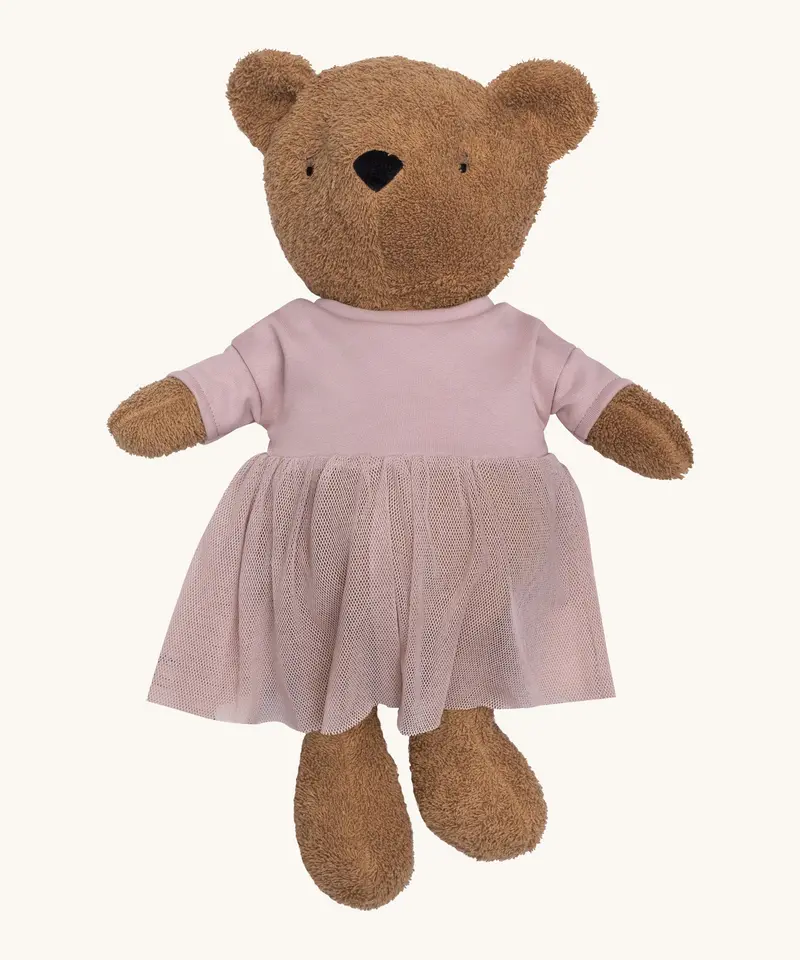 Wooly Organic Tutu Teddy Bear - Caramel Brown 1