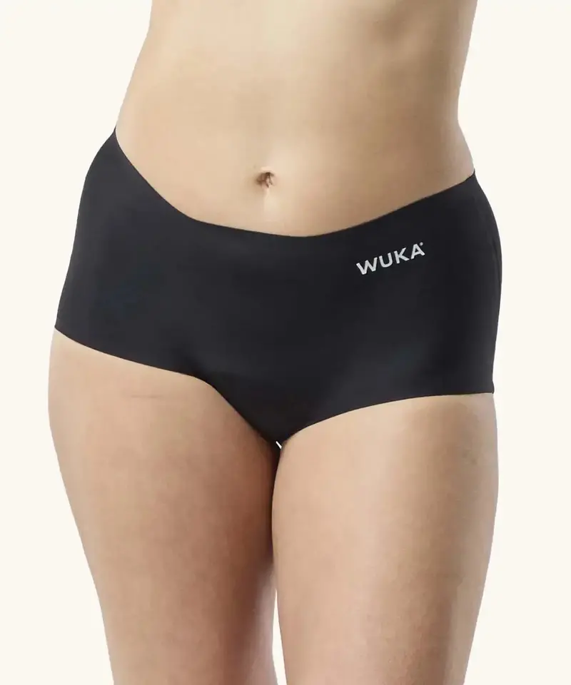 Wuka Teen Stretch Boxer Shorts Black - Heavy Flow 1
