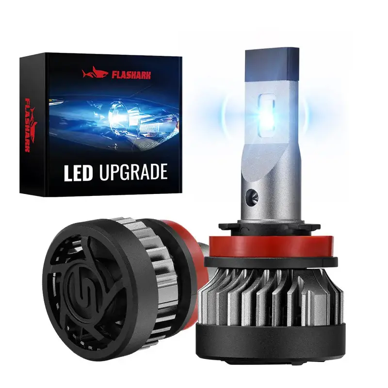 X2 H11/H9/H8 100W 6000K White Ip67 Led Headlight Bulbs 2Pcs 1