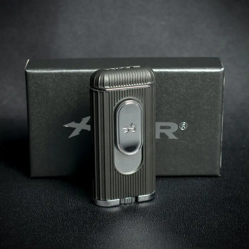 Xikar Hedron Hybrid Flame Cigar Lighter - Black/Chrome 1