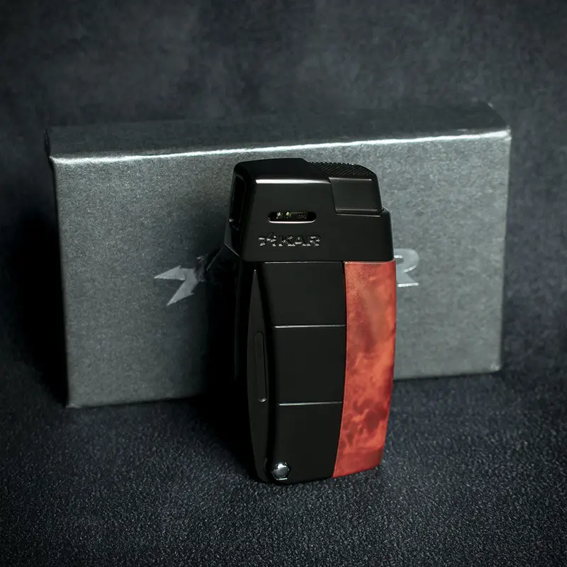 Xikar Resource Ii Pipe Lighter - Black & Burlwood 1