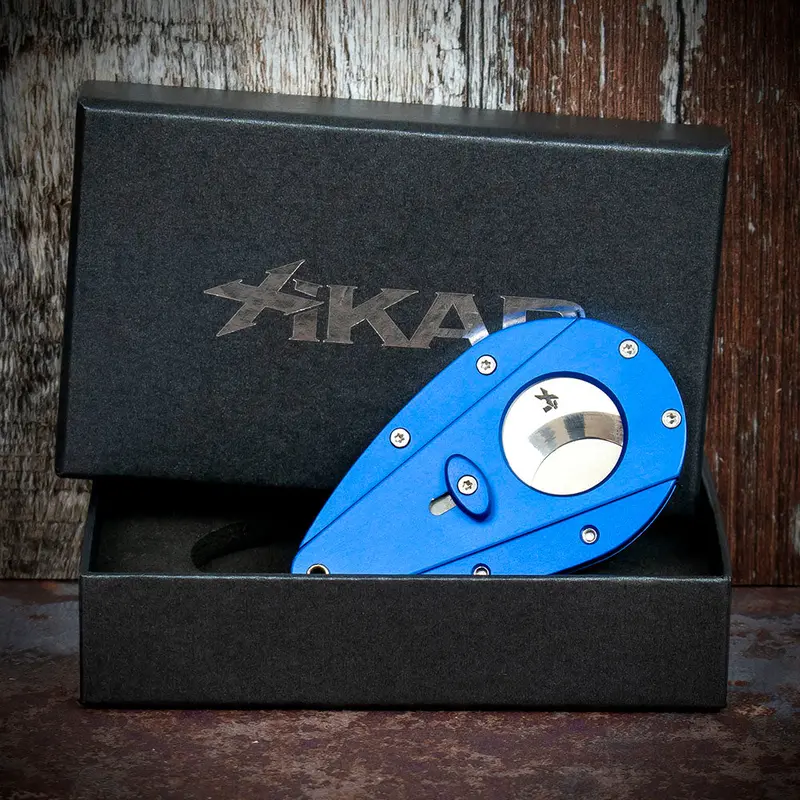 Xikar Xi-1 Blue Anodised 100Bl Double Blade Guillotine Cigar Cutter 1