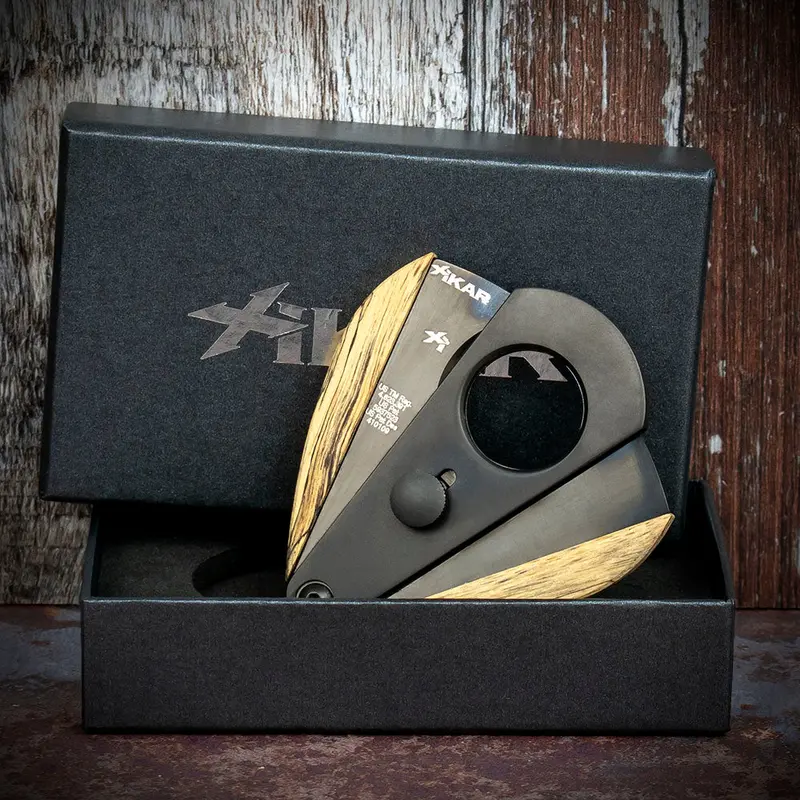 Xikar Xi-3 Phantom Black Spalted Tamarind 300Bkst Double Blade Guillotine Cigar Cutter 2