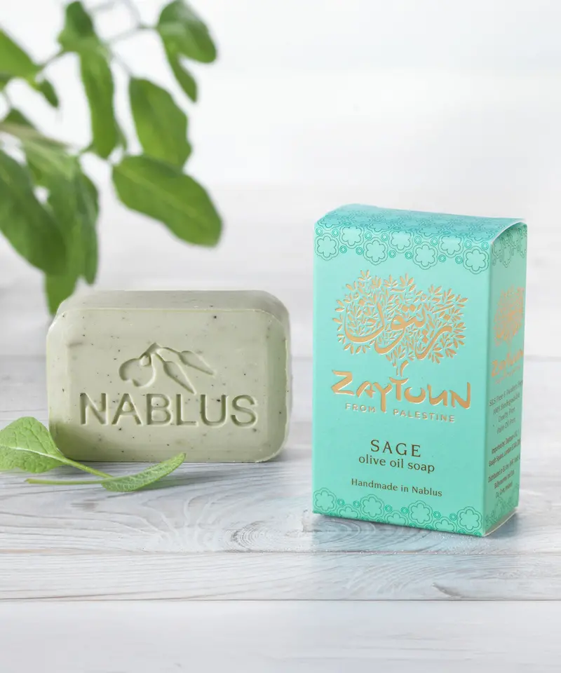 Zaytoun Pure Olive Oil Soap - Sage 100G 1