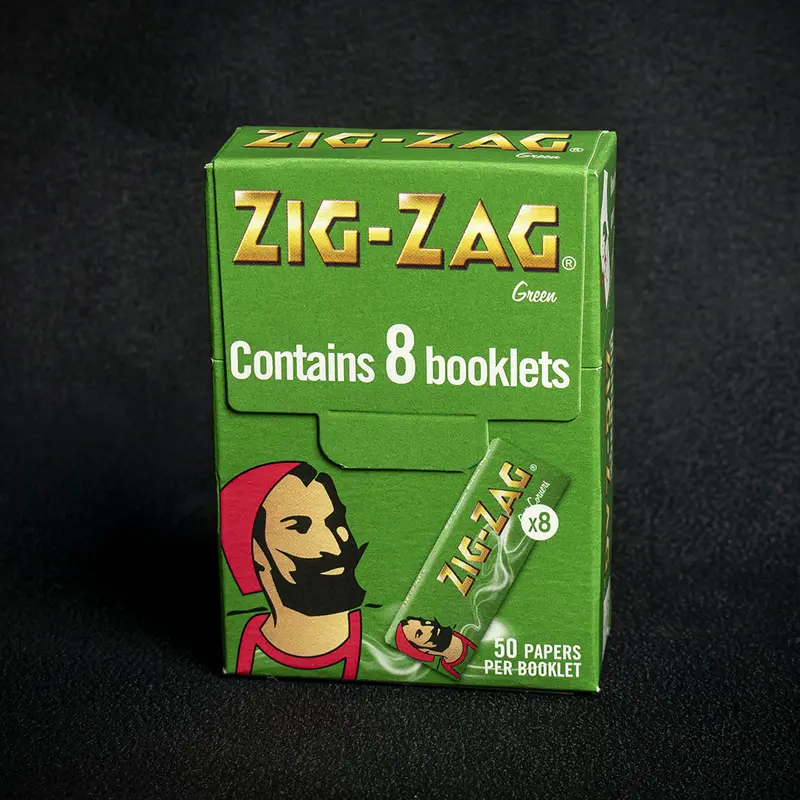 Zig Zag Regular Green Cigarette Papers - 8 Booklets 1
