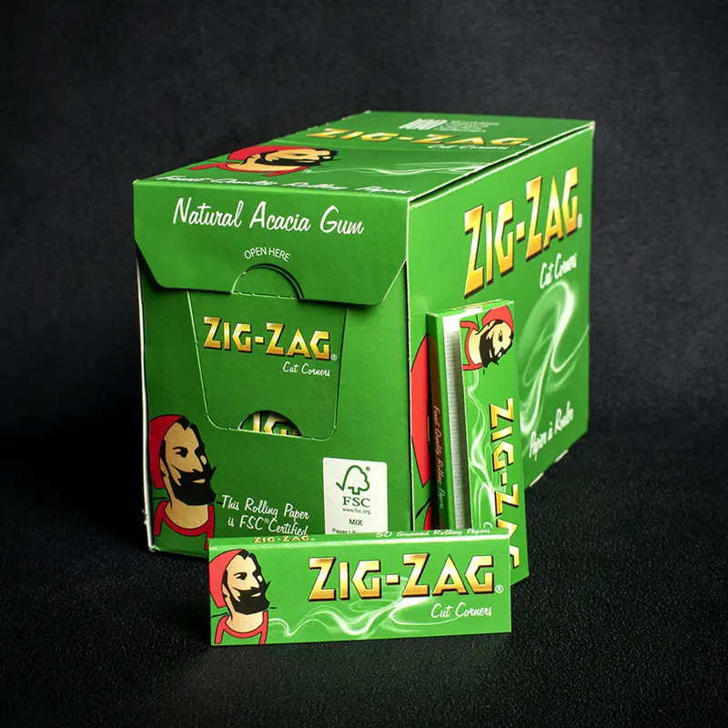 Zig Zag Regular Green Cigarette Papers - Box Of 100 1
