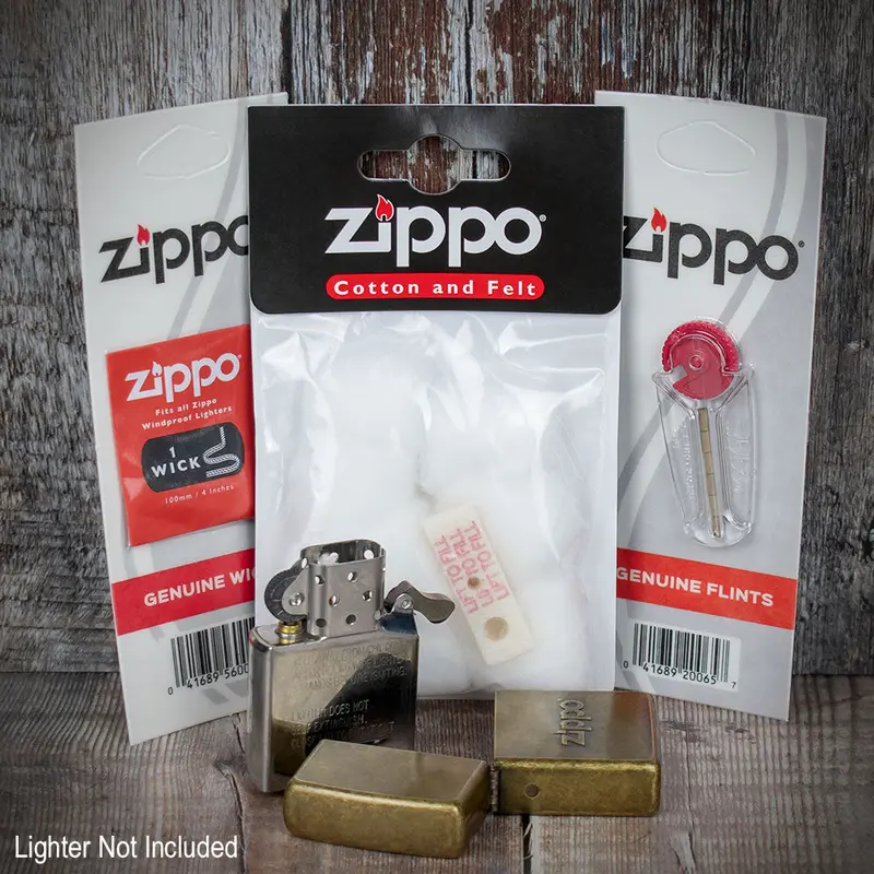 Zippo Lighter Maintenance - Service Kit - Cotton, Felt, Wick & Flints 1