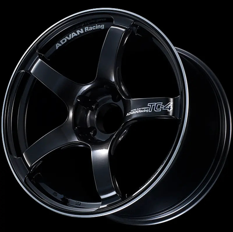 Advan Tc4 Racing Wheel – 18X9.5 Inches, +12 Offset, 5X114.3 Pcd, Black Gunmetallic With Ring Finish 1