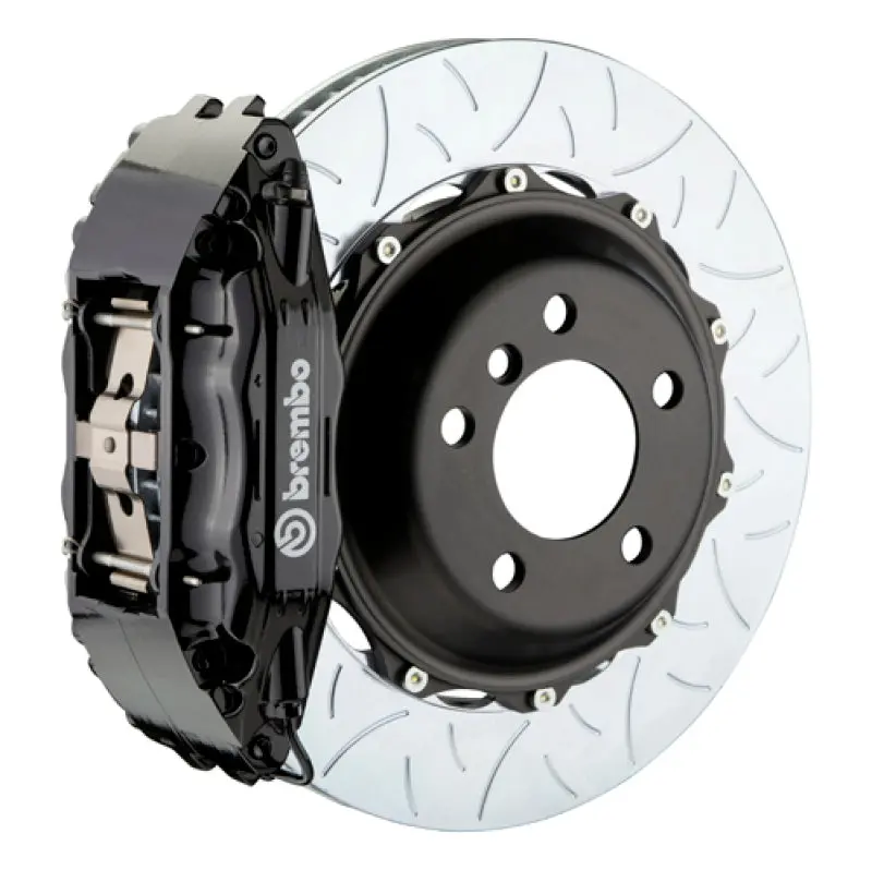 Brembo Front Gt Big Brake Kit For 2004–2017 Subaru Wrx Sti – 4-Piston Calipers, 355X32Mm Slotted Two-Piece Rotors (Black) 1