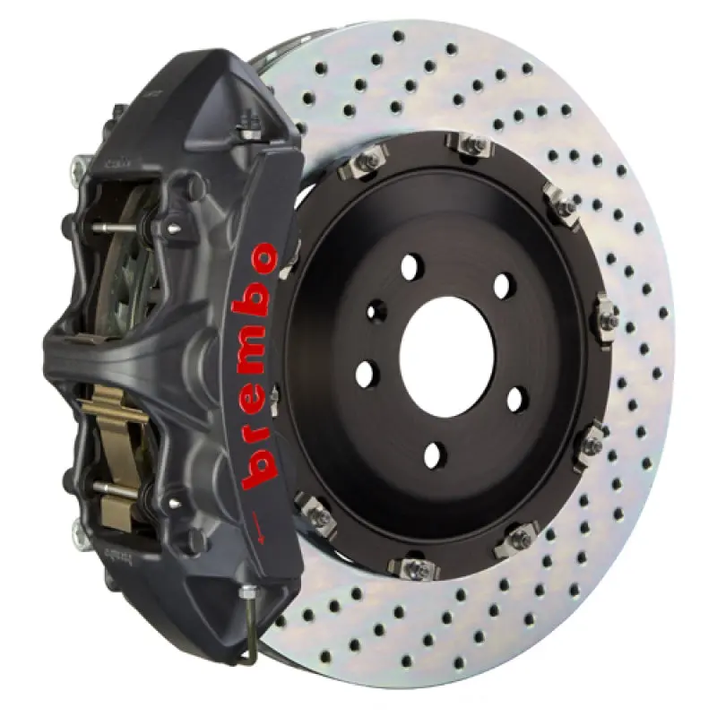 Brembo Gts Big Brake Kit For 2018+ Audi Rs5 – Front, 6-Piston Calipers, 405X34Mm Two-Piece Drilled Rotors, Black Ha Coating 1