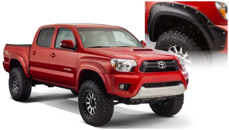 Bushwacker Pocket-Style Fender Flares – 4-Piece Set For 2012–2015 Toyota Tacoma Fleetside (73.5-Inch Bed), Matte Black 2