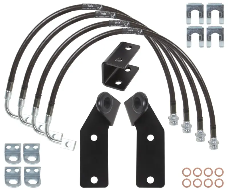 Carli Extended Brake Line Kit With Routing Guides & E-Brake Drop Bracket For 2007–2017 Jeep Wrangler 1