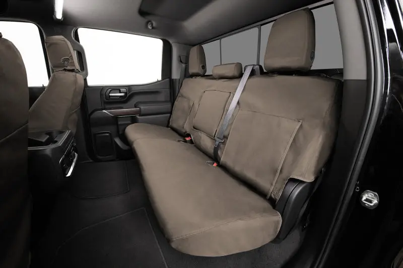 Covercraft Seatsaver Front Row Seat Covers – Waterproof Polyester, Custom Fit For 2021–2024 Ford F-150, Taupe 1