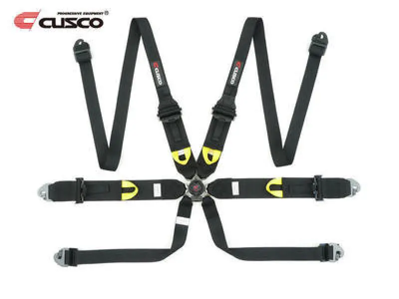 Cusco Fia-Certified 6-Point Racing Harness – 3″ Shoulder / 3″ Lap W/ Hans Eyebolts (7/16″-20 Unf), Black 1