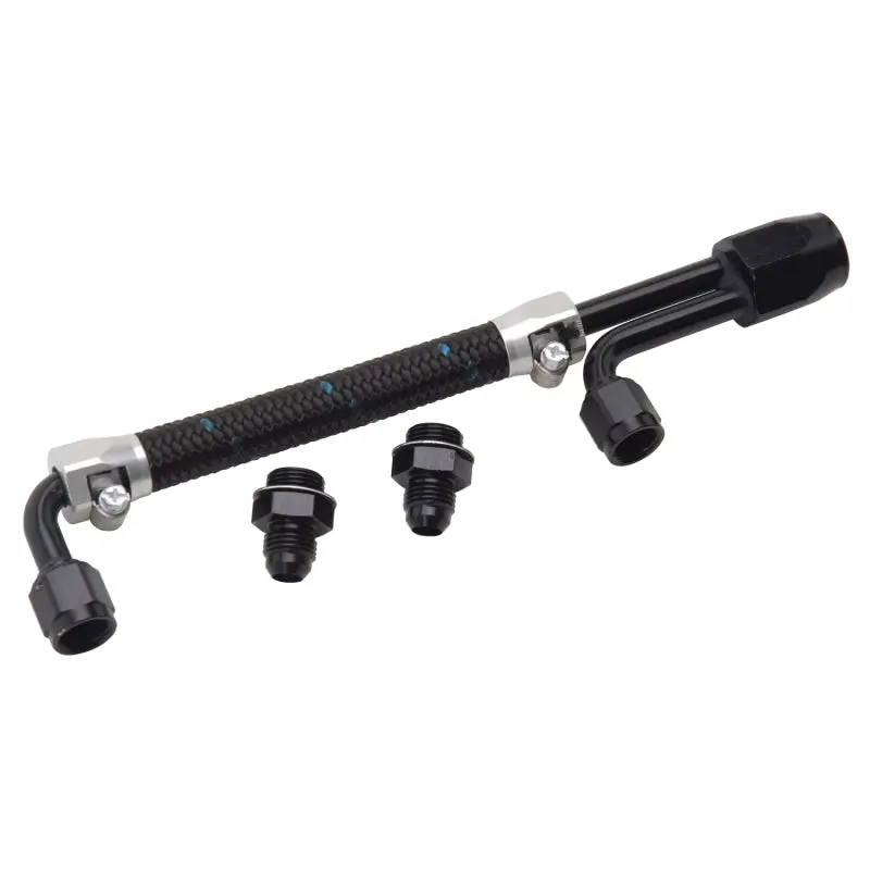 Edelbrock Dual-Quad Fuel Line Kit With Gloss Black And Clear Anodized Finish 1