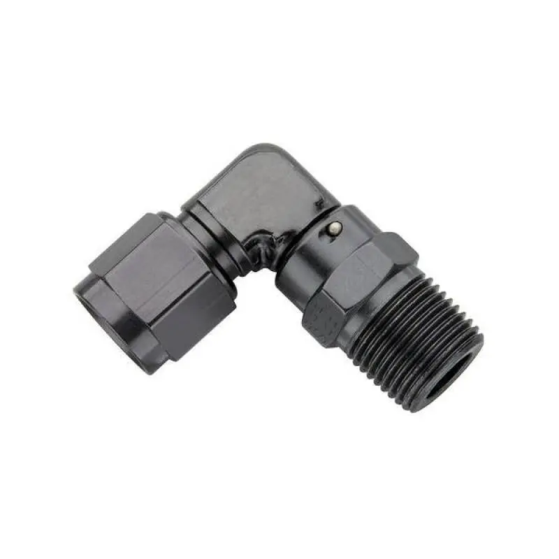 Fragola -4An Female Swivel To 1/8” Npt 90-Degree Fitting – Black Anodized 1