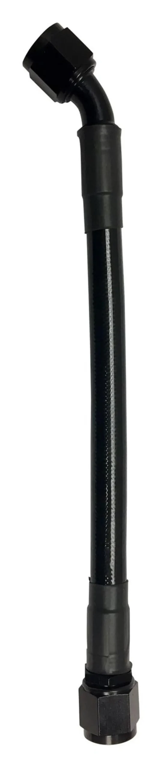 Fragola -8An Ptfe Hose Assembly – Black, Straight-To-45° Elbow, 10-Inch Length 1