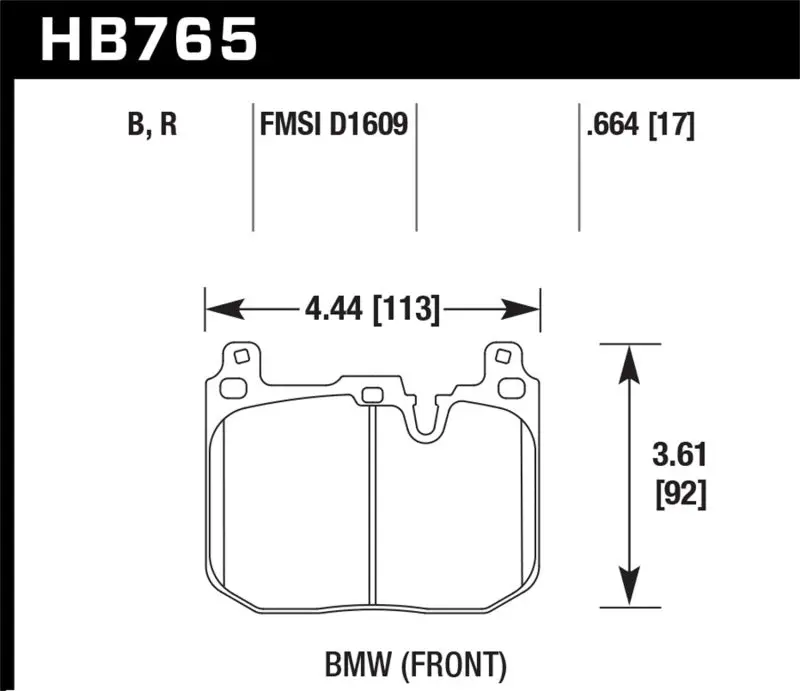 Hawk Dtc-30 Front Racing Brake Pads For 2015–2017 Bmw M4 – Track-Ready Compound 1