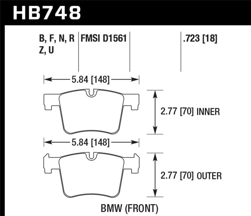 Hawk Hp Plus Front Brake Pads For 2013–2014 Bmw 328I / 328I Xdrive & 2014 428I / 428I Xdrive 1