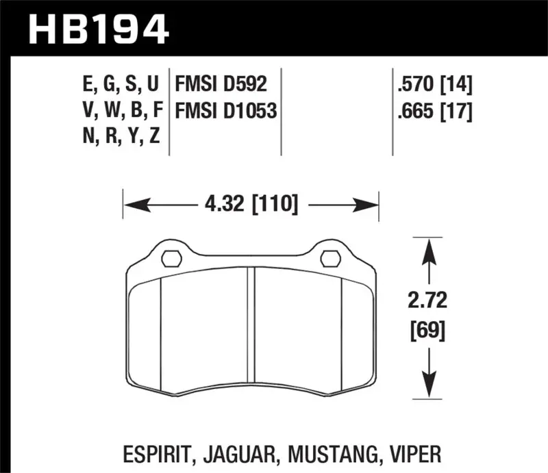 Hawk Performance Blue Race Rear Brake Pads For 2010 Chevrolet Camaro Ss 1