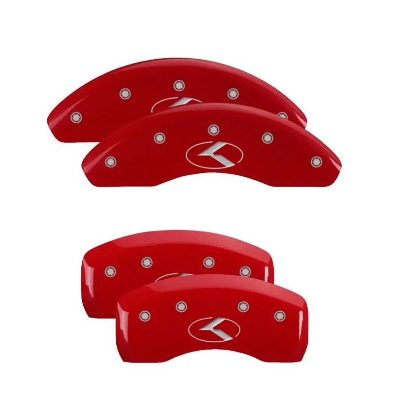 Mgp 4-Piston Caliper Covers For 2018 Honda Accord – Engraved I-Vtec Design, Red & Silver Finish 1