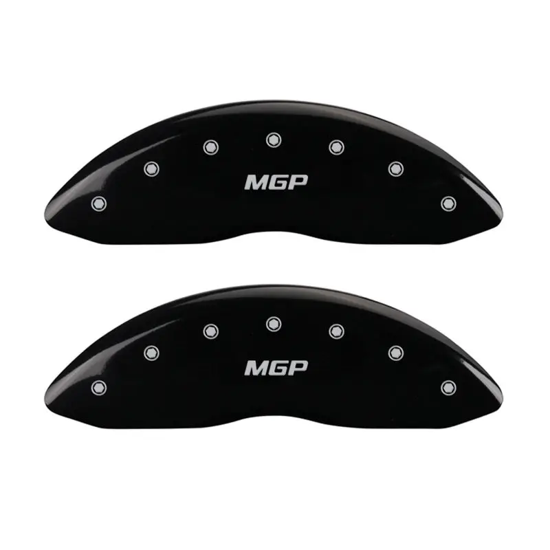 Mgp Engraved Front Caliper Cover Set – Black Finish With Silver Accent 1