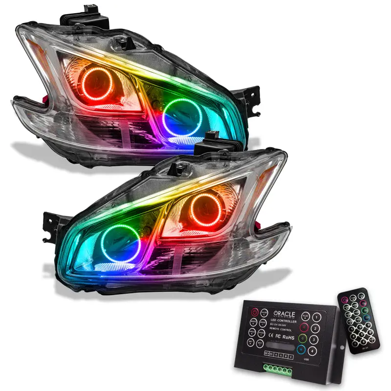 Oracle Colorshift Halo Headlight Kit For 2009–2013 Nissan Maxima – Non-Hid Chrome Housing W/ 2.0 Controller 1